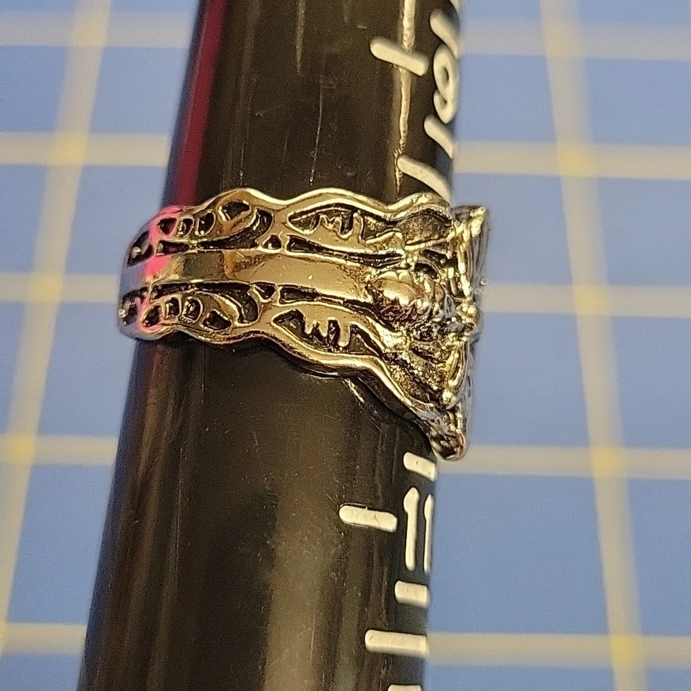 Silver Tone Ring Size 10.5 Spoon Dragonfly - Picture 2 of 8